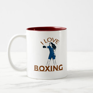 I Love Boxing  Two-Tone Coffee Mug