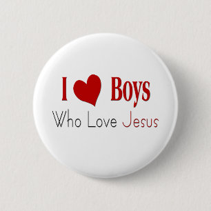 I Love Boys 2 Inch Round Button