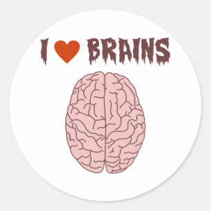 I Love Brains Classic Round Sticker