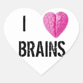 I Love Brains Heart Sticker