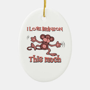 I love BRANSON this much Ceramic Ornament
