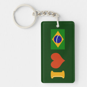 I Love Brasil Keychain