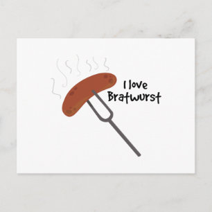 I Love Bratwurst Postcard