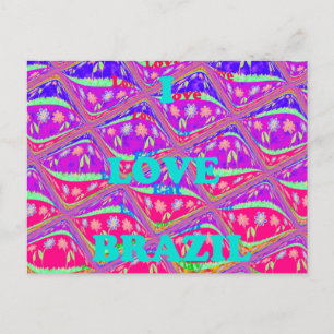 I love Brazil: Beautiful Samba traditional colours Postcard