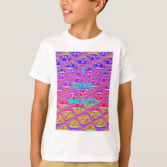 I love Brazil: Beautiful Samba traditional colours T-Shirt (Front)
