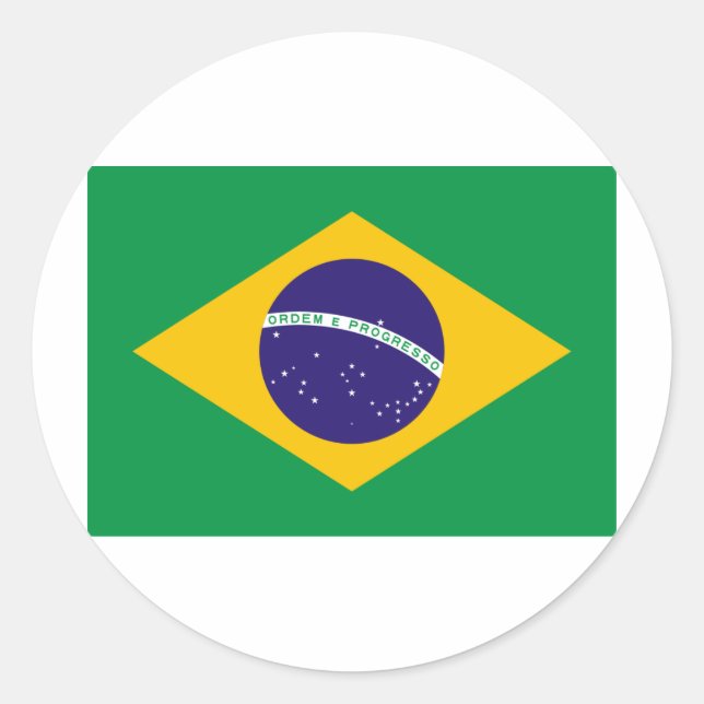 I Love Brazil Classic Round Sticker (Front)