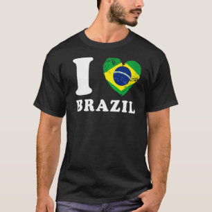 I Love Brazil Heart Flag Brazil T-Shirt