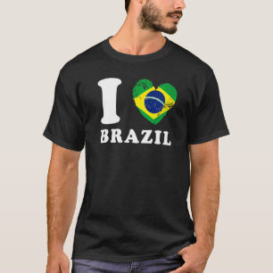 I Love Brazil Heart Flag Brazil T-Shirt