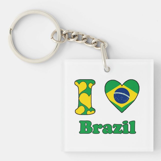 I love Brazil Keychain (Front)