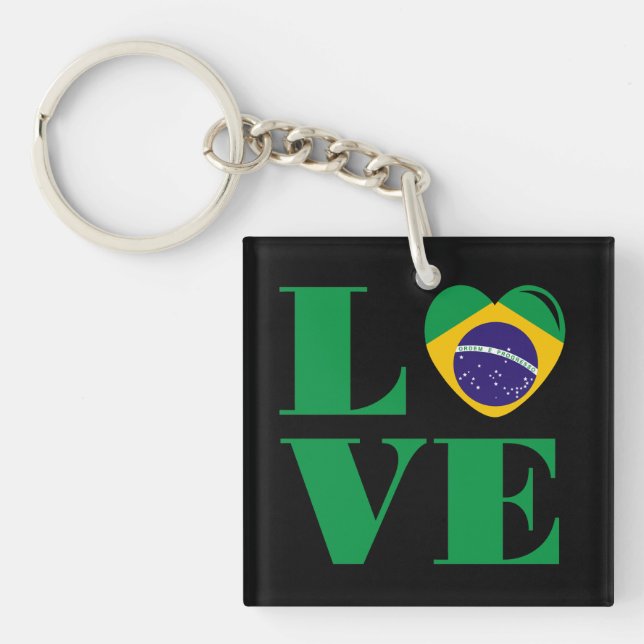 I love Brazil Keychain (Front)
