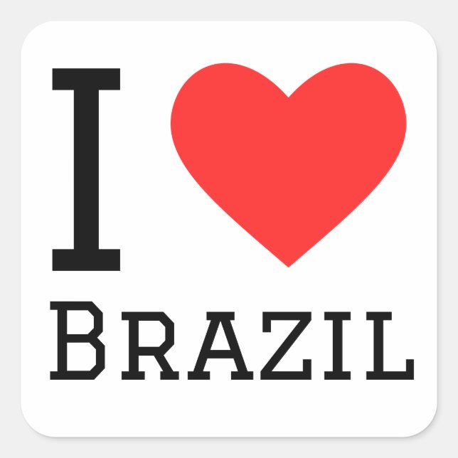 I love Brazil  Square Sticker (Front)
