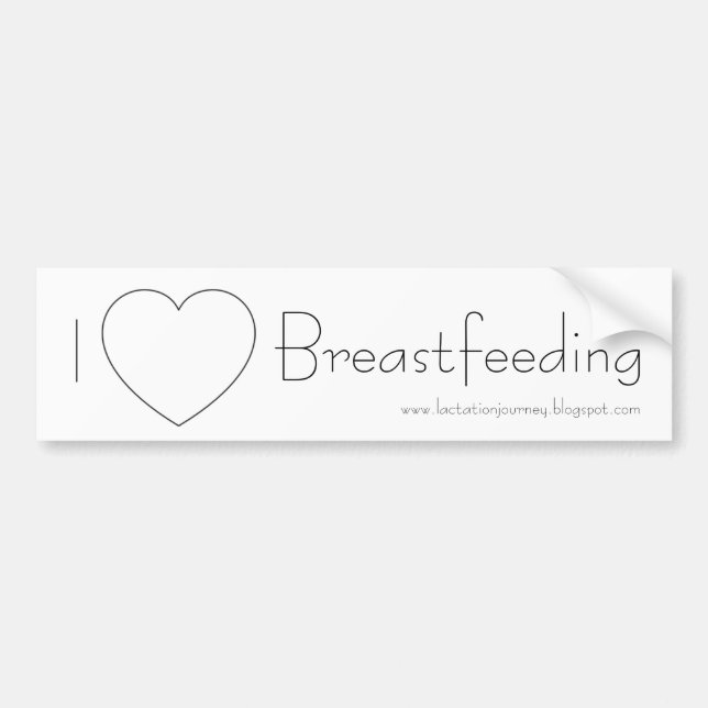 I Love Breastfeeding Bumper Sticker (Front)
