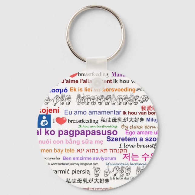 I love Breastfeeding Multi Language Keychain (Front)