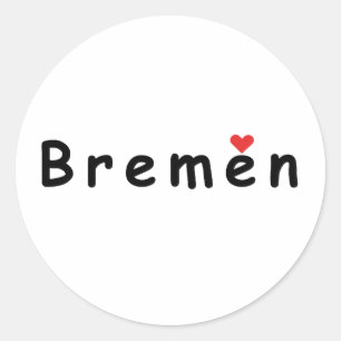 i love Bremen Classic Round Sticker