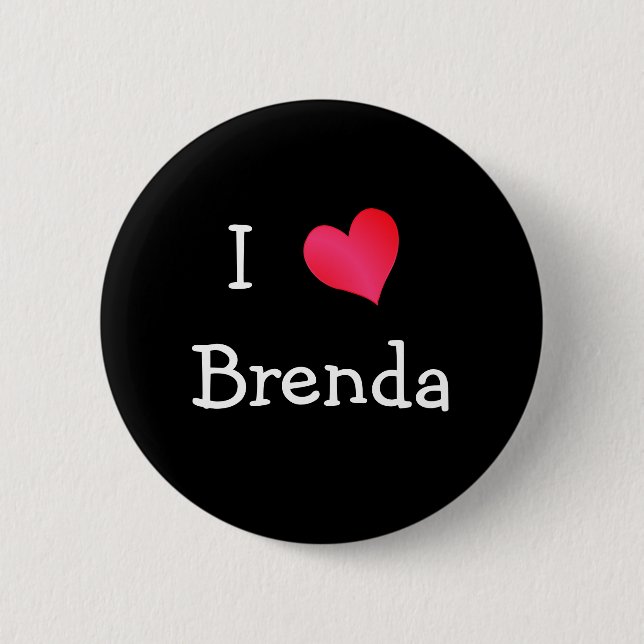 I Love Brenda 2 Inch Round Button (Front)