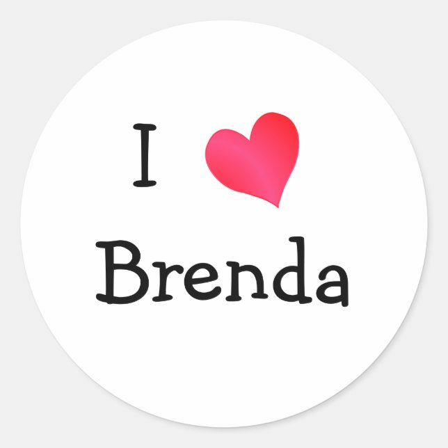 I Love Brenda Classic Round Sticker (Front)