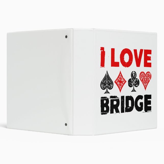 I Love Bridge Card Game Player Enthusiast Binder (Background)
