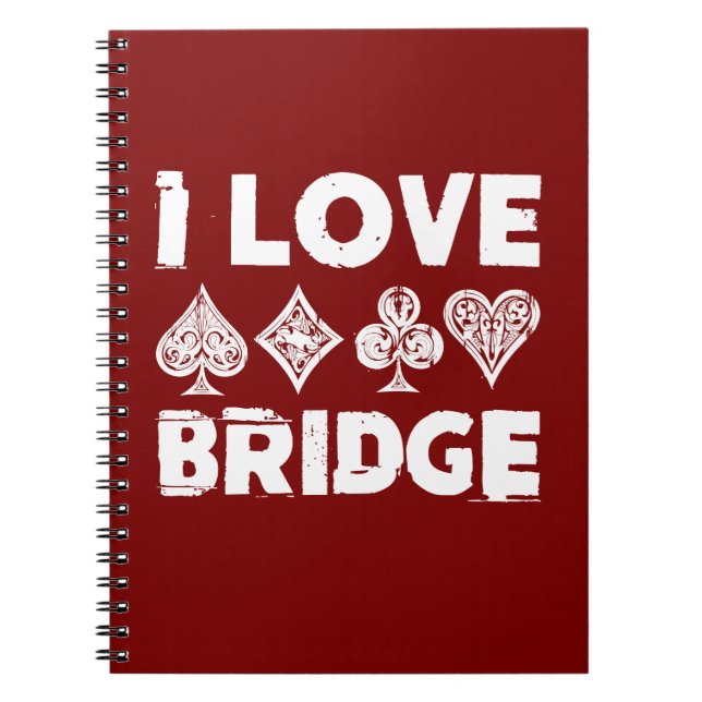 I Love Bridge Card Game Player Notebook (Front)