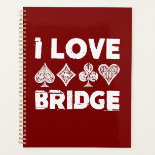 I Love Bridge Card Game Player Planner
