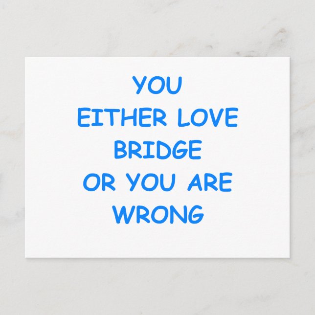 i love bridge postcard (Front)