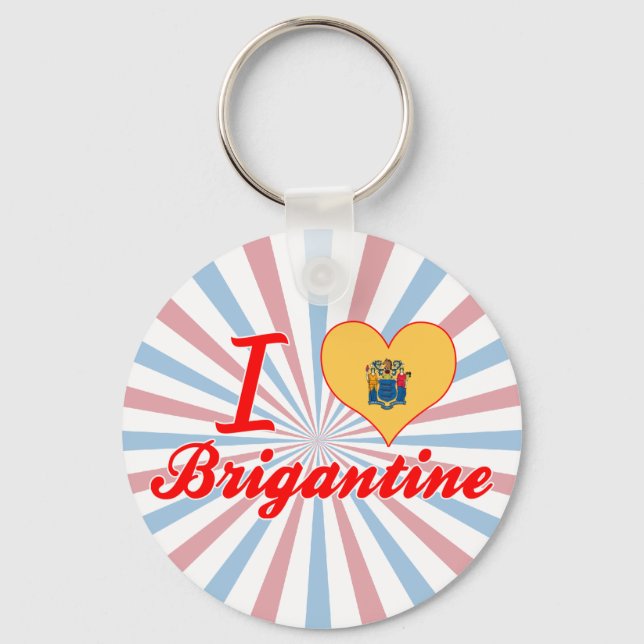 I Love Brigantine, New Jersey Keychain (Front)