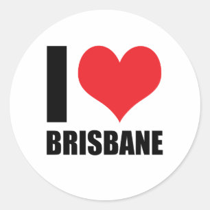 I love Brisbane Classic Round Sticker