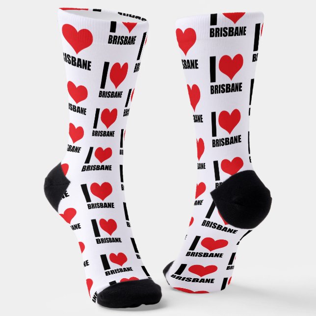 I love Brisbane Socks (Angled)