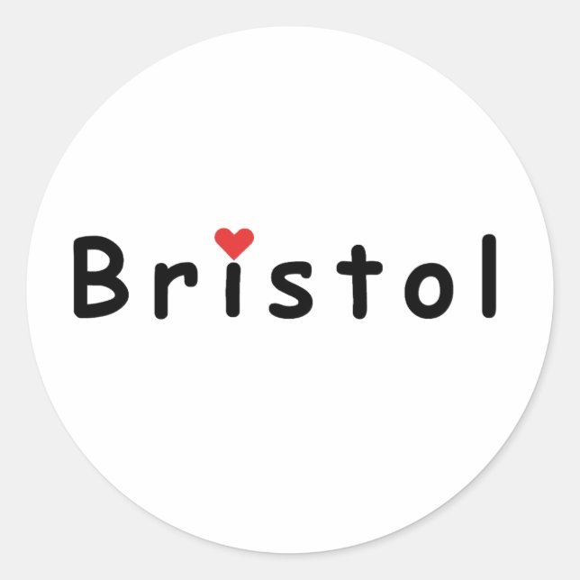 I love Bristol Classic Round Sticker (Front)