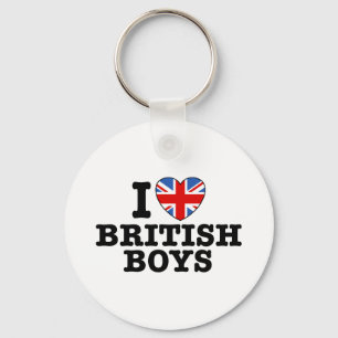 I Love British Boys Keychain