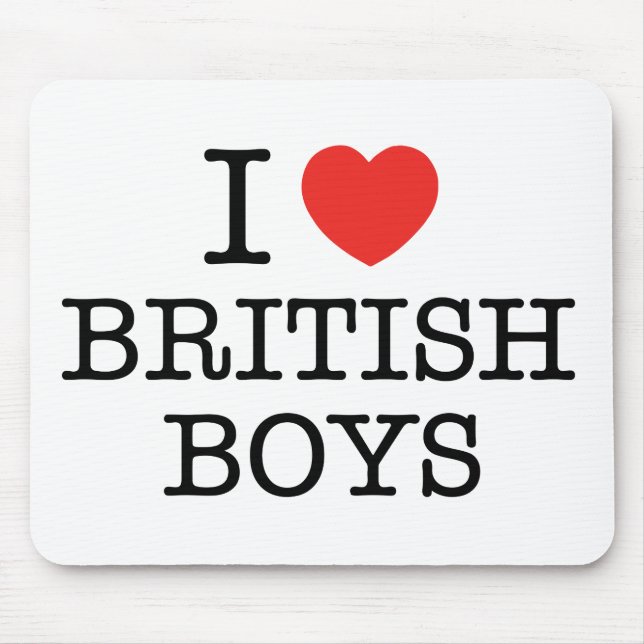 I Love British Boys Mouse Pad (Front)