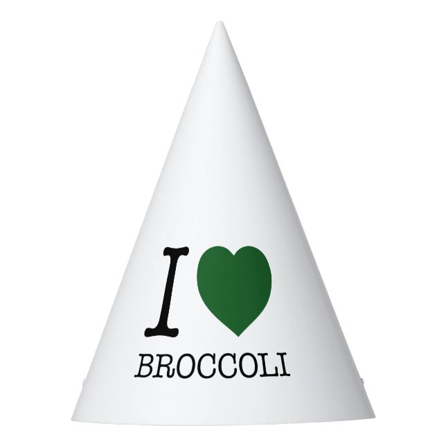 I LOVE BROCCOLI PARTY HAT (Front)