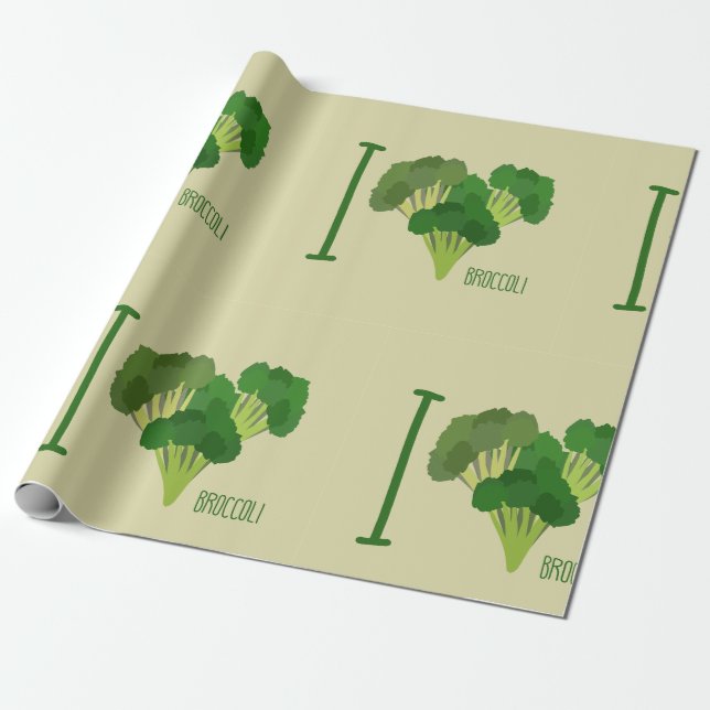 I Love Broccoli Wrapping Paper (Unrolled)