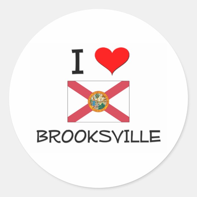 I Love BROOKSVILLE Florida Classic Round Sticker (Front)