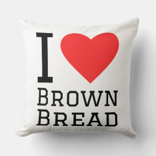 I love brown bread square sticker throw pillow