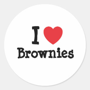 I love Brownies heart T-Shirt Classic Round Sticker