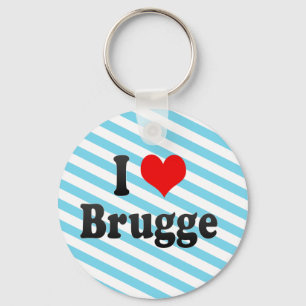 I Love Brugge, Belgium Keychain