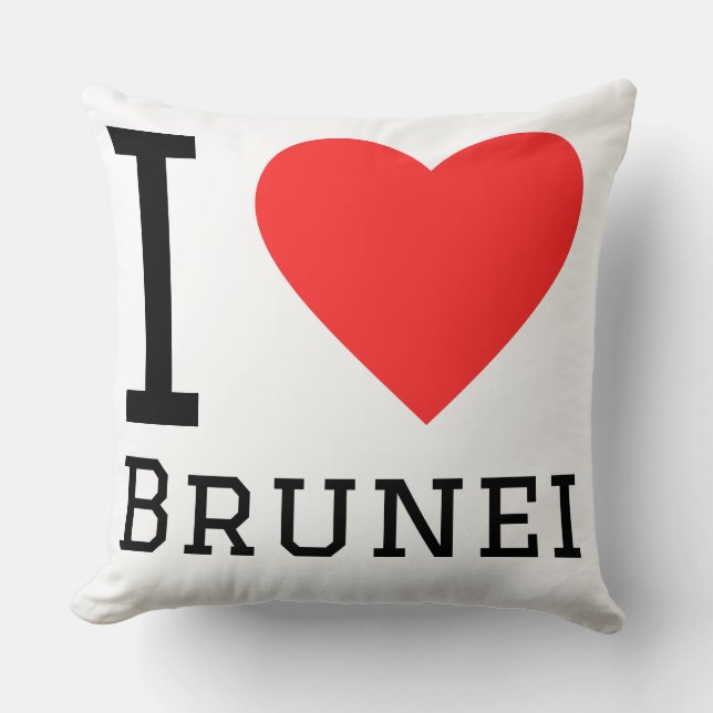 I love Brunei  Throw Pillow (Front)
