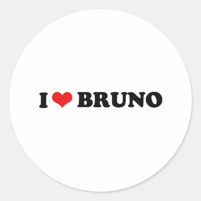 I LOVE BRUNO CLASSIC ROUND STICKER (Front)