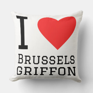 I love Brussels griffon  Throw Pillow
