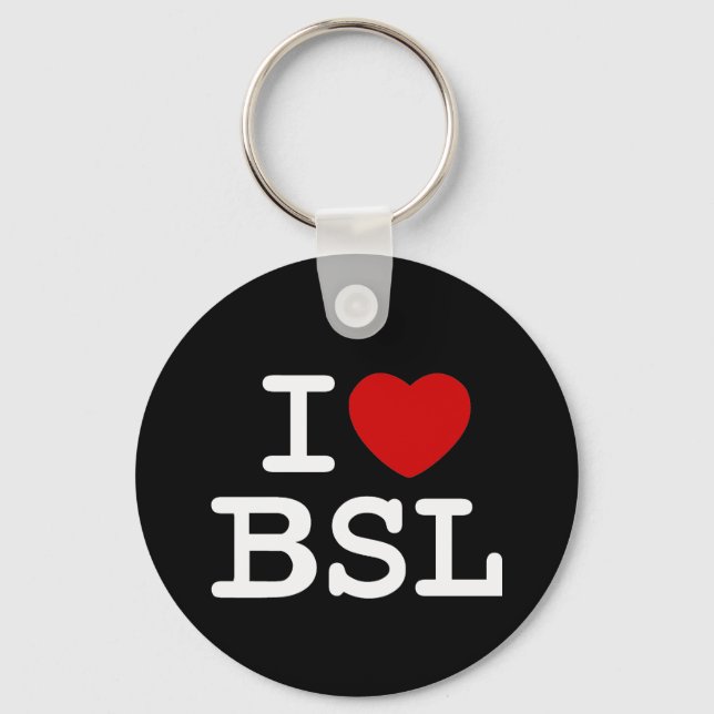 I Love BSL Keychain (Front)