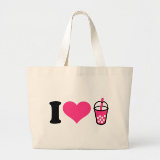 I love Bubble Tea Large Tote Bag