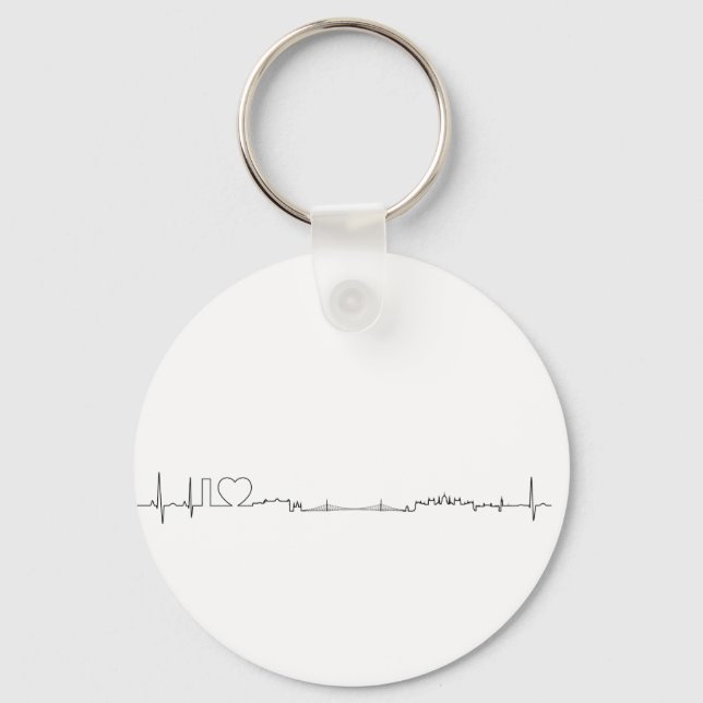 I love Budapest (ecg style) souvenir Keychain (Front)