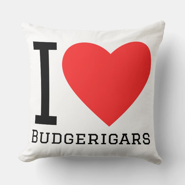 I love budgerigars throw pillow (Front)
