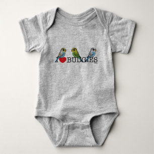I Love Budgies Baby Bodysuit