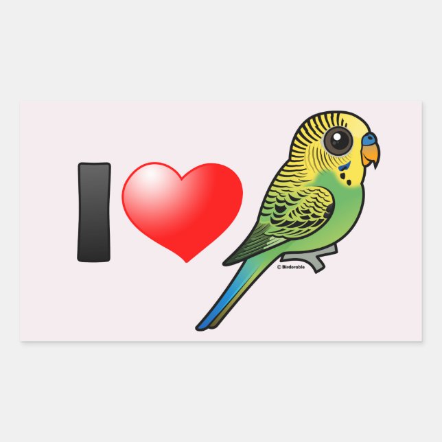I Love Budgies Sticker (Front)