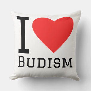 I love budism throw pillow