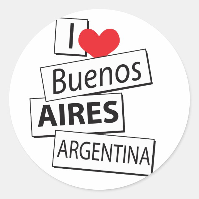 I Love Buenos Aires Classic Round Sticker (Front)