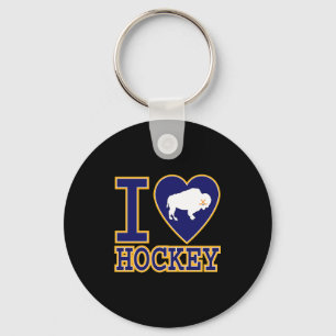 I Love Buffalo Hockey Heart Ny New York Lovers Fa Keychain