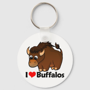 I Love Buffalos Keychain