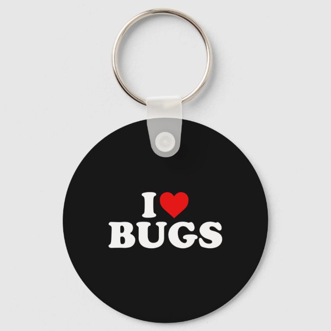 I Love Bugs - Heart  Keychain (Front)